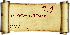 Takács Günter névjegykártya