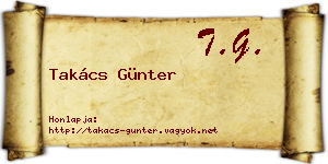 Takács Günter névjegykártya